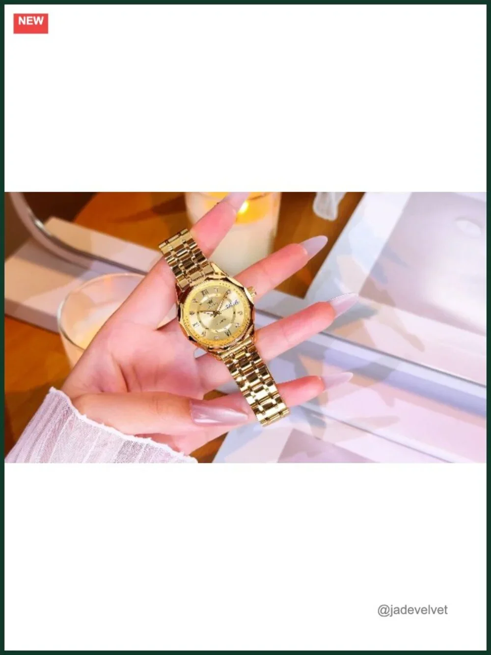 OLEVS Women's Automatic Mechanical Watch Diamond Accent Two Tone Wristwatch